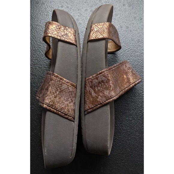 Bare Trap GEMINI Sandal Metallic Faux Snakeskin Slip On Spring Summer Size 7M - Picture 4 of 13